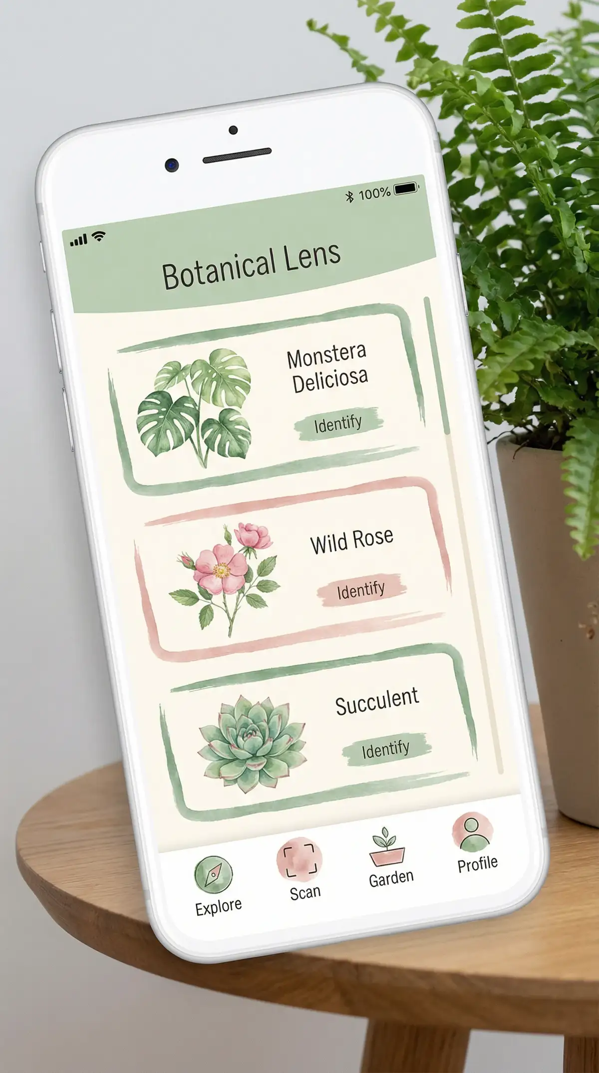 探花随身植物图鉴APP界面展示 - 小宝探花